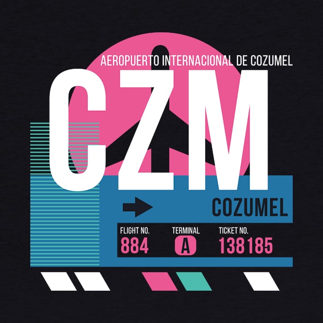 Cozumel (CZM) Airport // Sunset Baggage Tag by Now Boarding